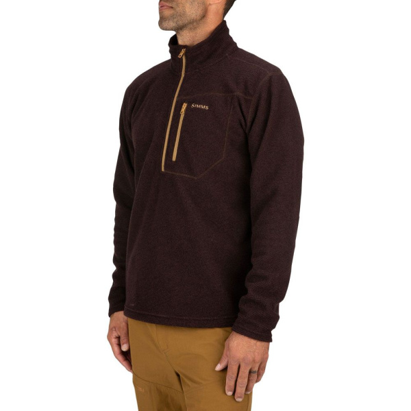 Толстовка Simms Rivershed Sweater Quarter Zip (Мужской; XL; Mahogany)